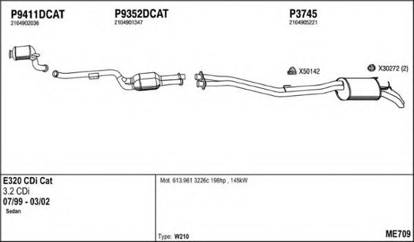 FENNO ME709 Exhaust System